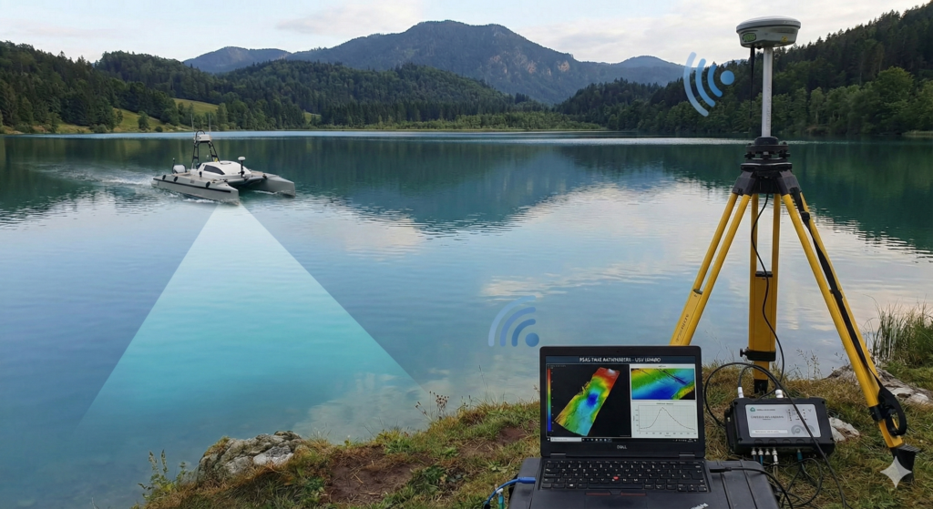 Batimetría en lago Batimetría en lago